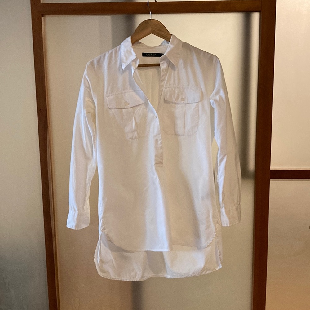 Ralph Lauren white cotton tunic top